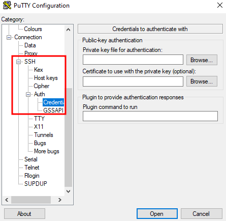 Ventaja de ajustes de PuTTY