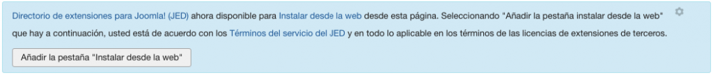 Habilitando la instalación desde la sección web a través del área de administración de Joomla