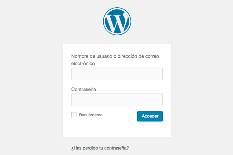 acceder al escritorio wordpress