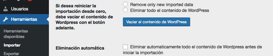 Eliminando tu contenido de WordPress existente.