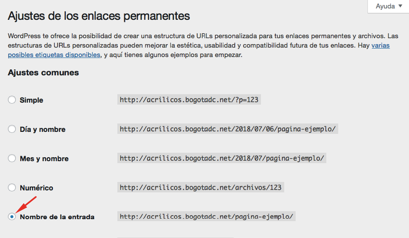 Consejo SEO de WordPress - cambia tus enlaces permanentes