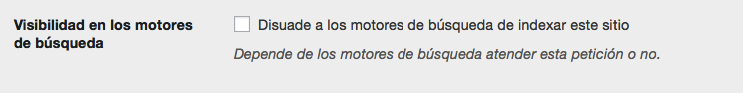 Consejo de WordPress SEO - visibilidad del motor de búsqueda