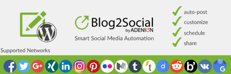 El plugin de Blog2Social.