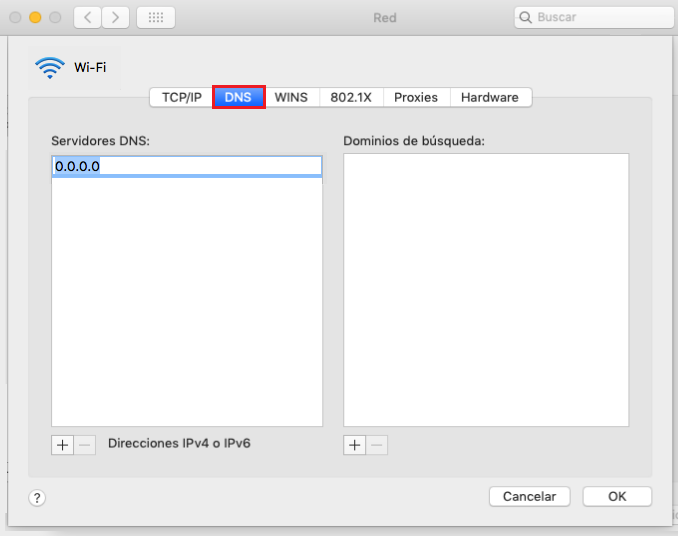 Red DNS en mac