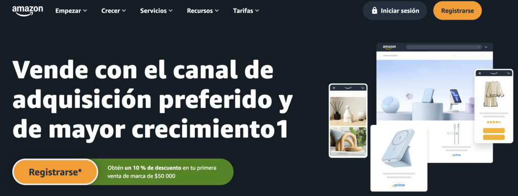 Página de inicio para los vendedores de Amazon