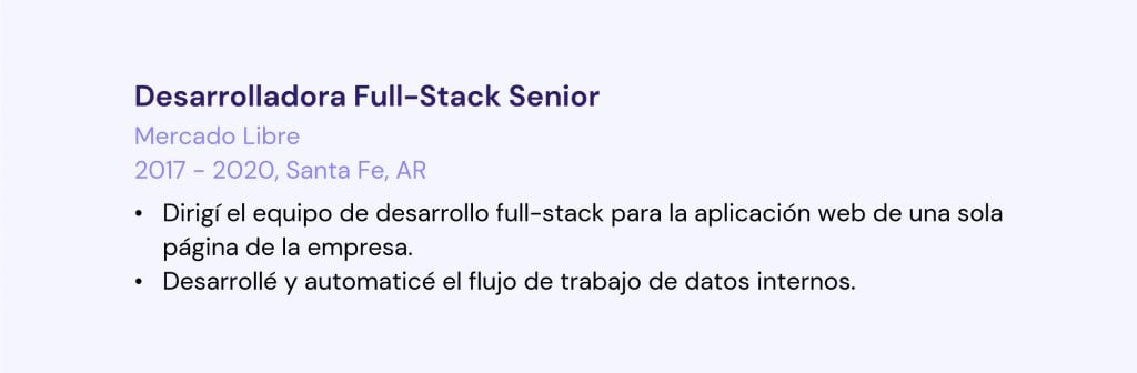 Ejemplo de experiencia en programación para un currículum