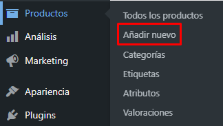 Añadir nuevo producto en WooCommerce