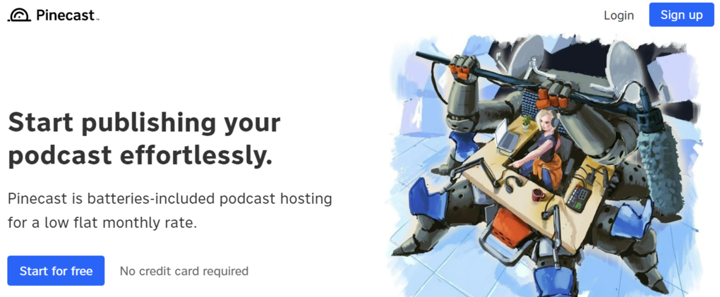 Hosting para podcasts Pinecast