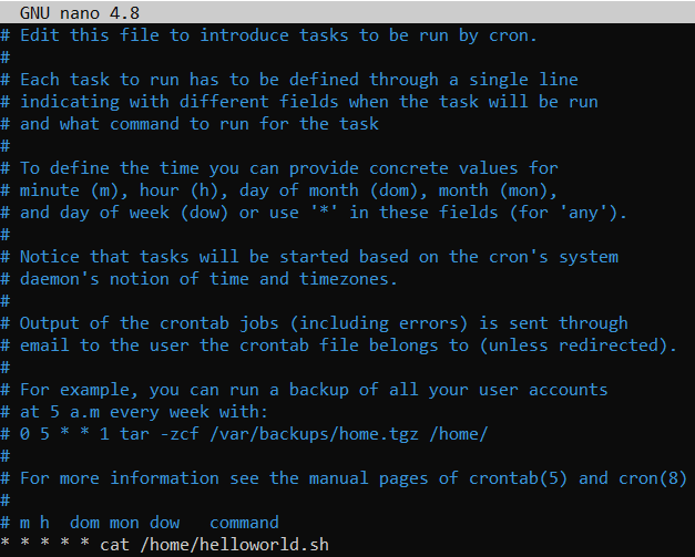 Programar una tarea cada minuto con comando cat