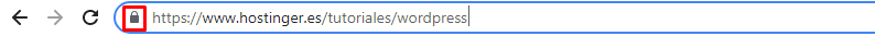 Candado SSL en una URL de Hostinger