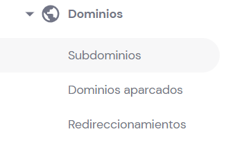 Sección subdominios en hPanel