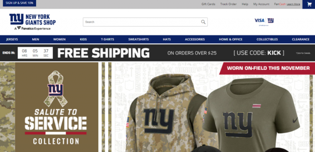 Tienda online de New York Giants