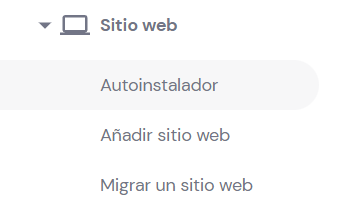 Sección Autoinstalador en hPanel