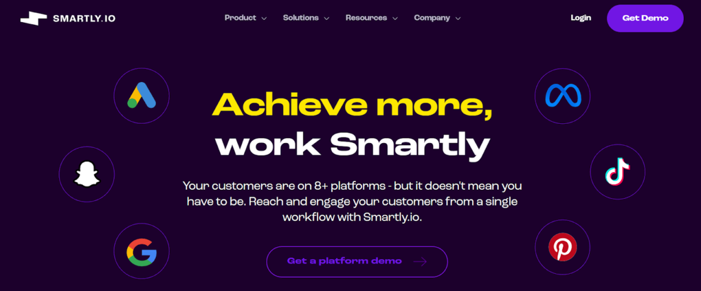 Página de inicio Smartly.io