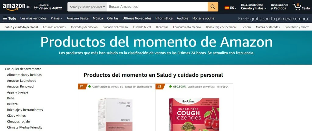 Imagen de la página de Amazon