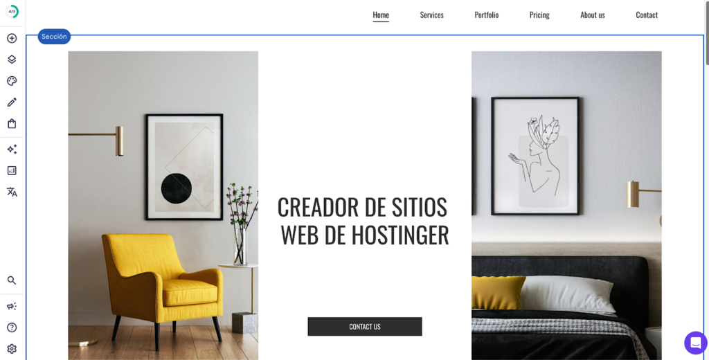 Creador de sitios web de Hostinger