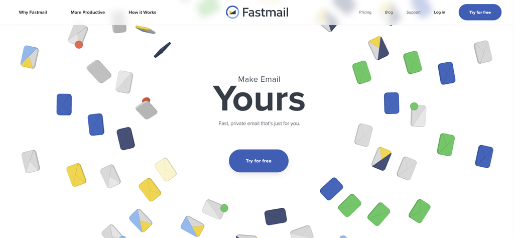 Imagen del sitio web de Fastmail.