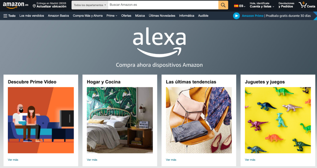 Sitio web de Amazon