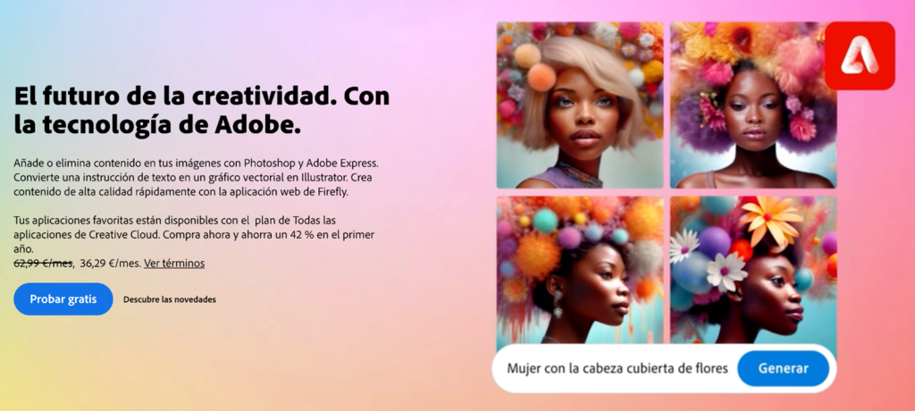 Sitio web Adobe