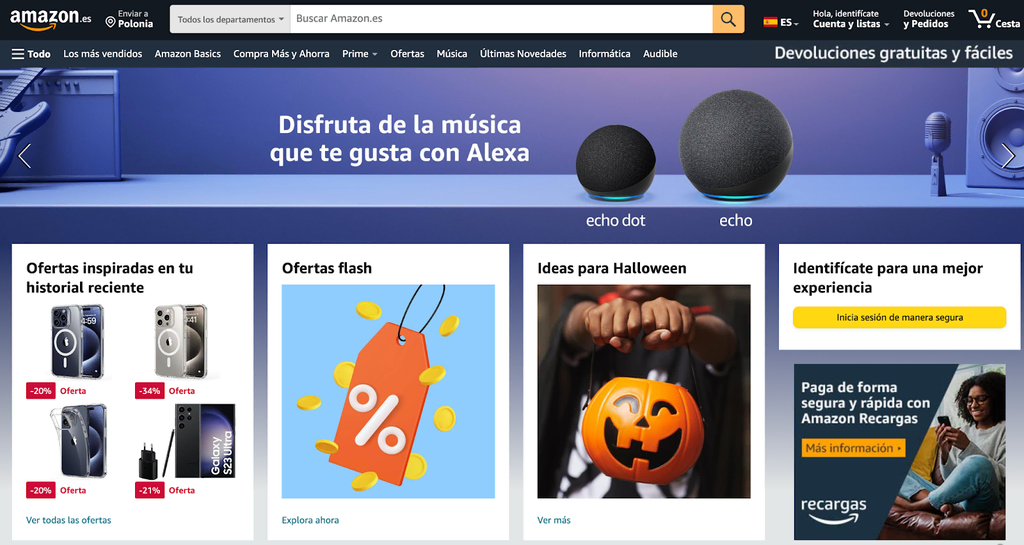 Sitio web Amazon