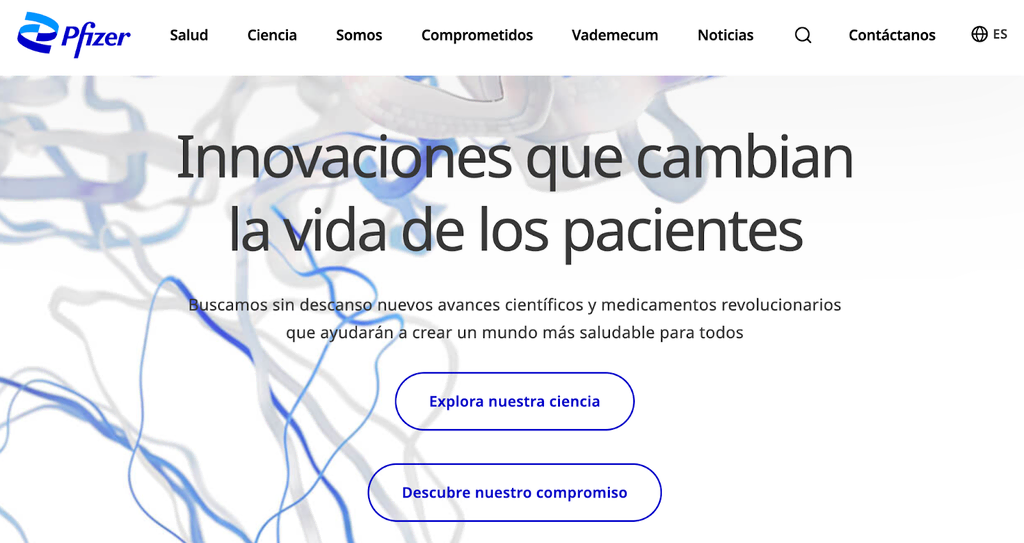 Página web Pfizer