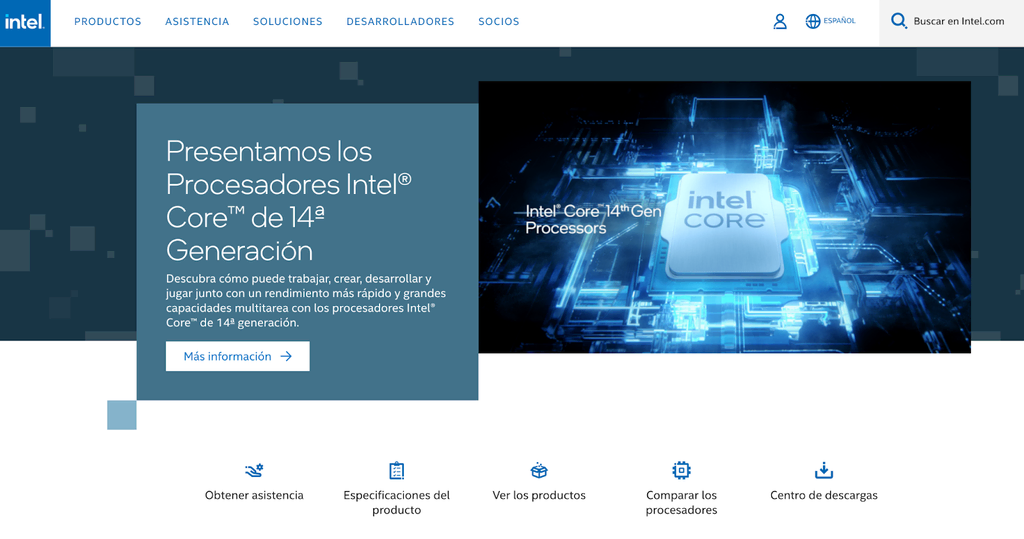 Página web de Intel