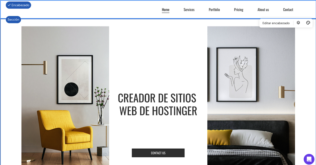 Creador de sitios web con IA de Hostinger