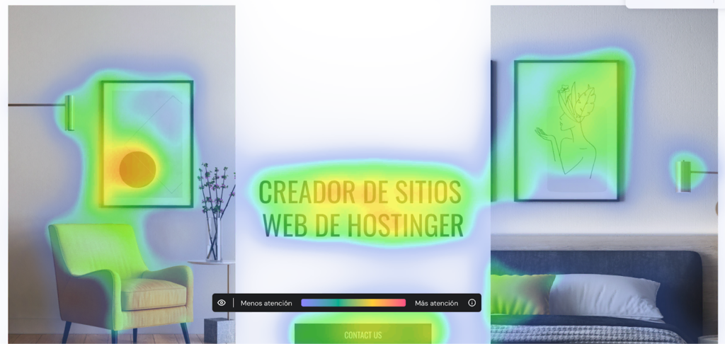 Mapa de calor del creador de sitios web de Hostinger