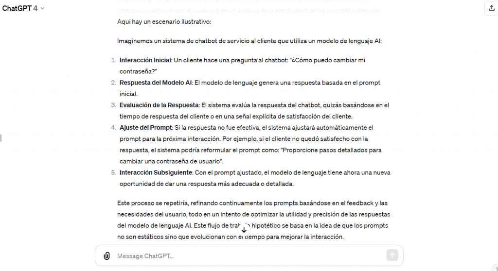 ChatGPT explica en qué consiste el flujo de trabajo del Automatic Prompt Engineering.