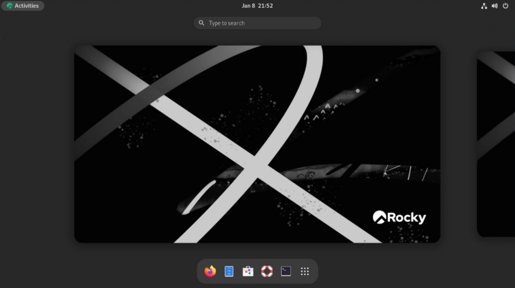 La interfaz gráfica de usuario de Rocky Linux
