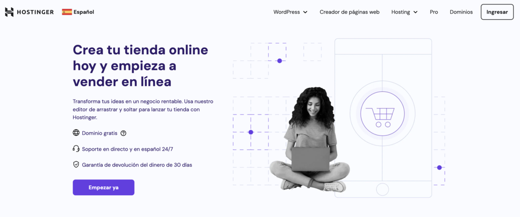 Sitio web de Hostinger