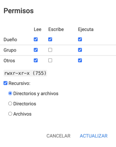 Permisos de hPanel