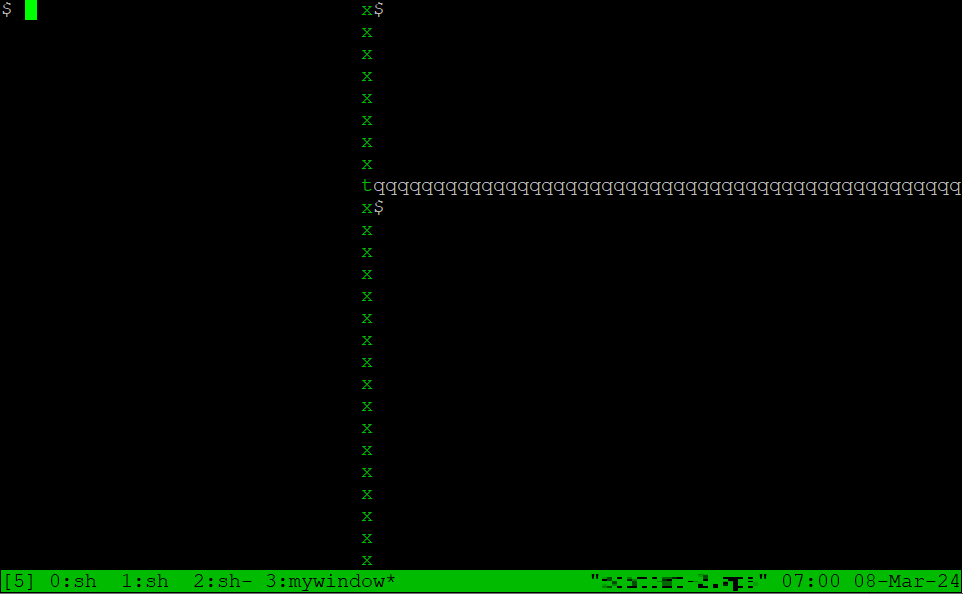 Cambio de tamaños en tmux