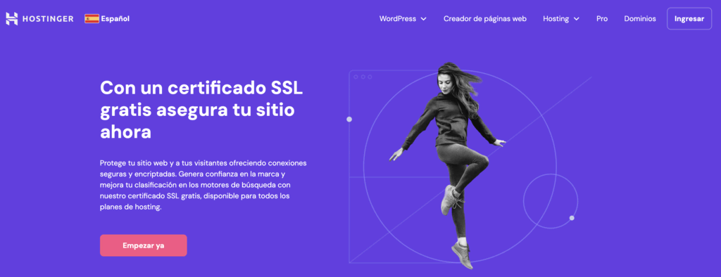 Sitio web de Certificado SSL de Hostinger