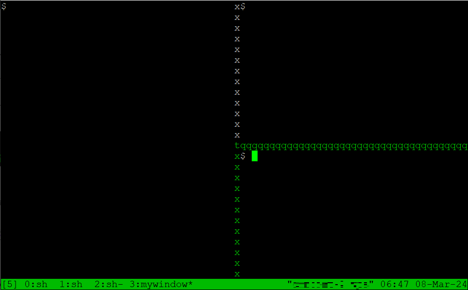 división de ventanas en tmux