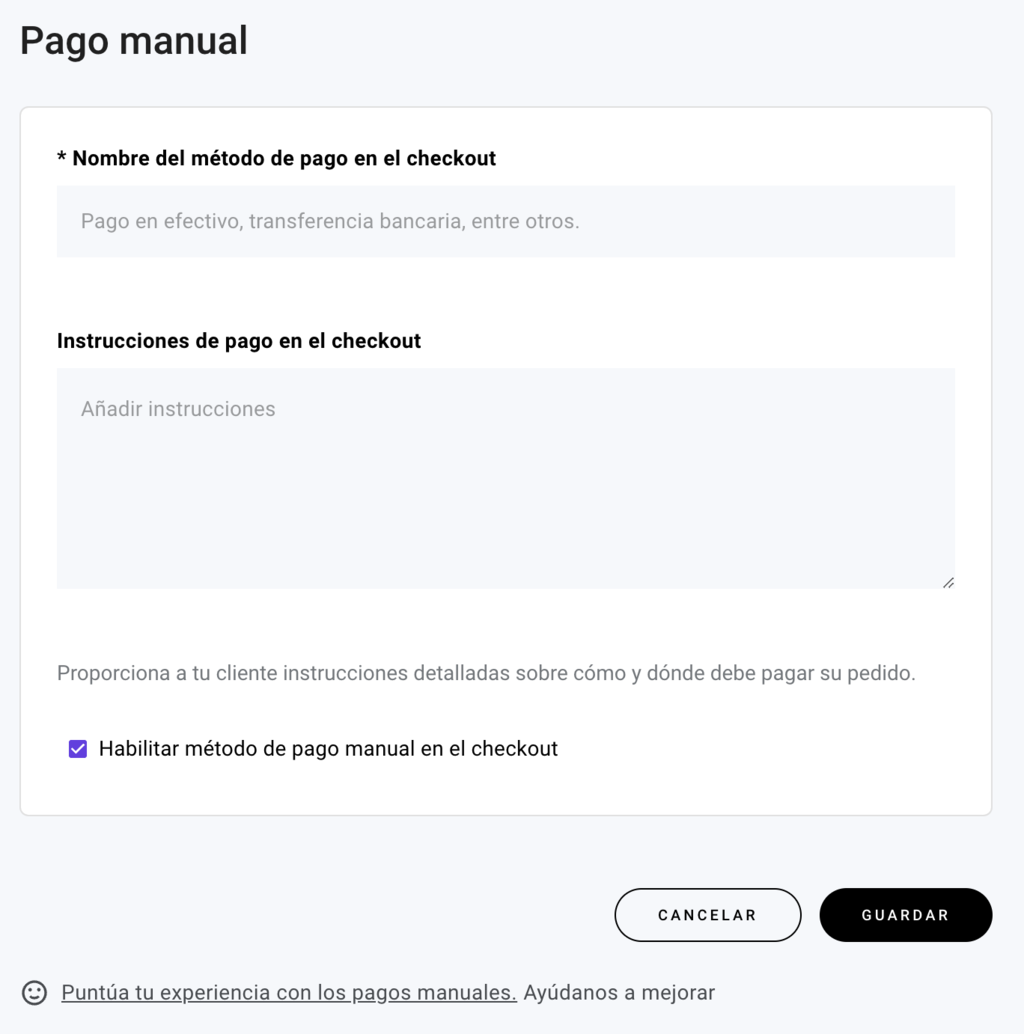 Pago manual del Creador de sitios de Hostinger