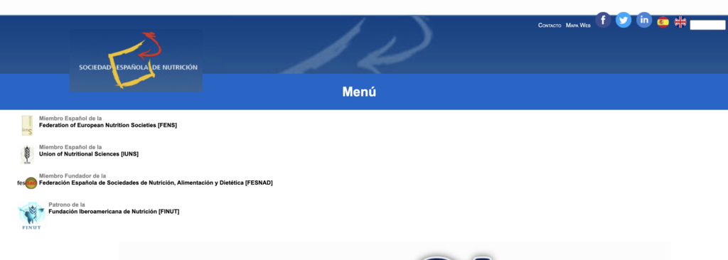 Sitio web de Sociedad Española de Nutrición