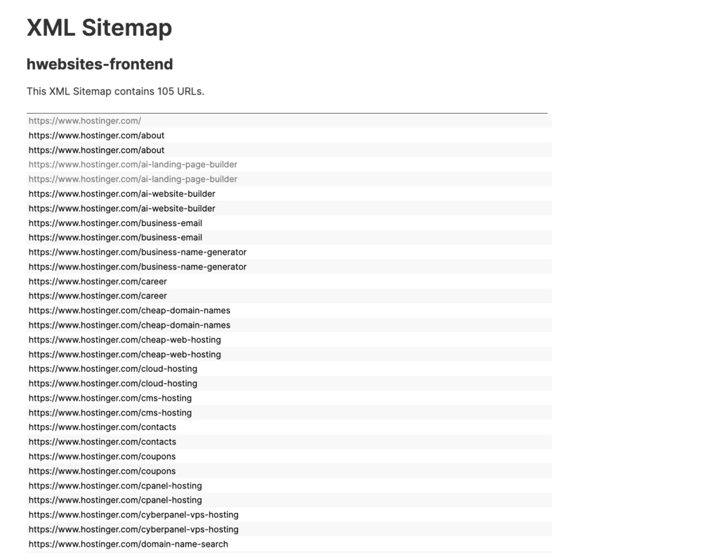 Ejemplo de sitemap XML