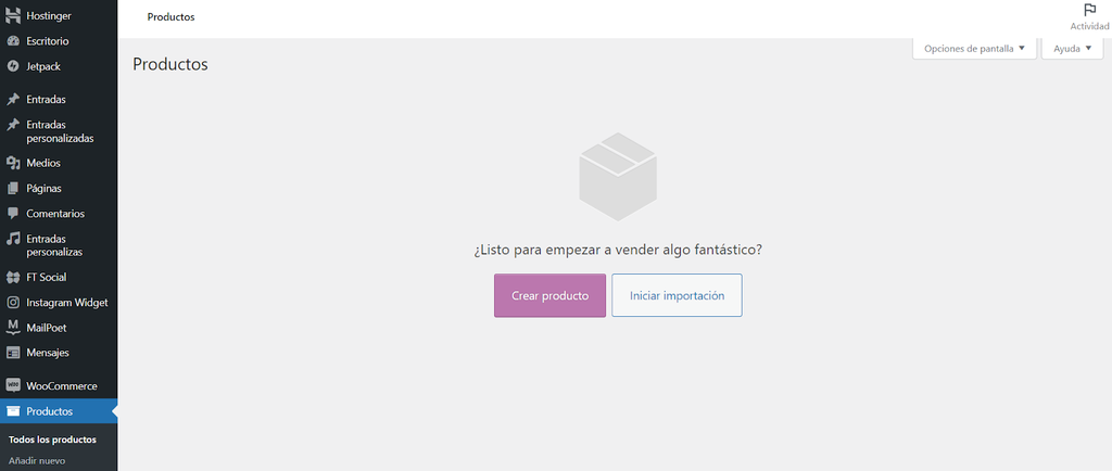 Opción de añadir productos en WooCommerce