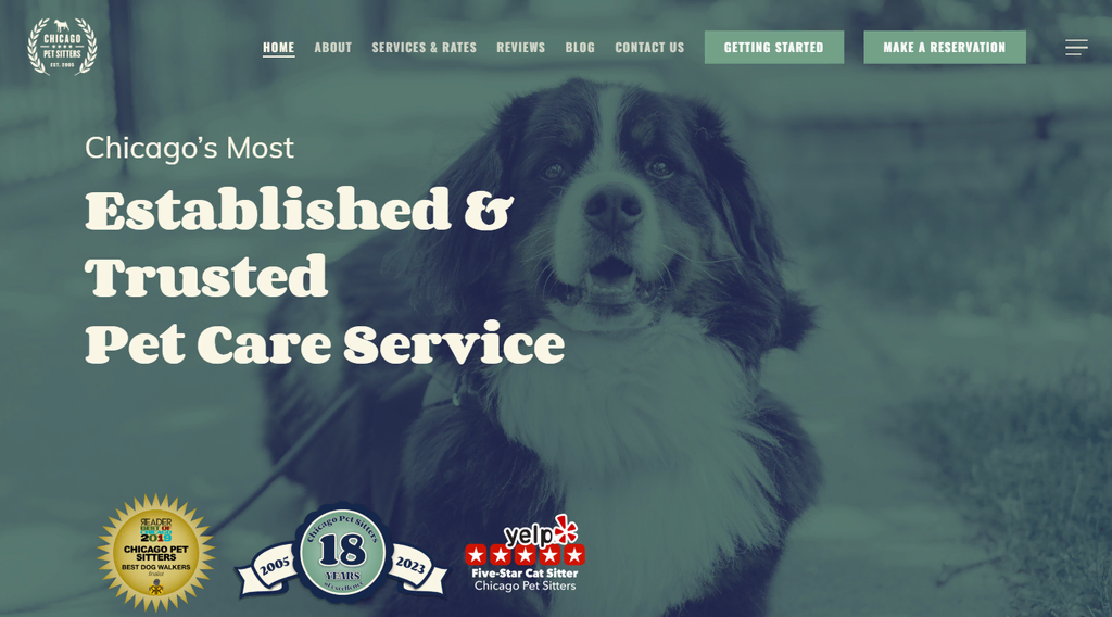 Sitio web de Chicago Pet Sitters