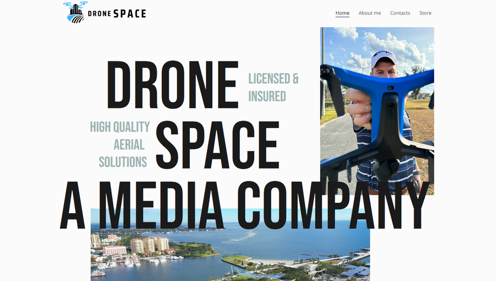 Página de inicio de Drone Space.