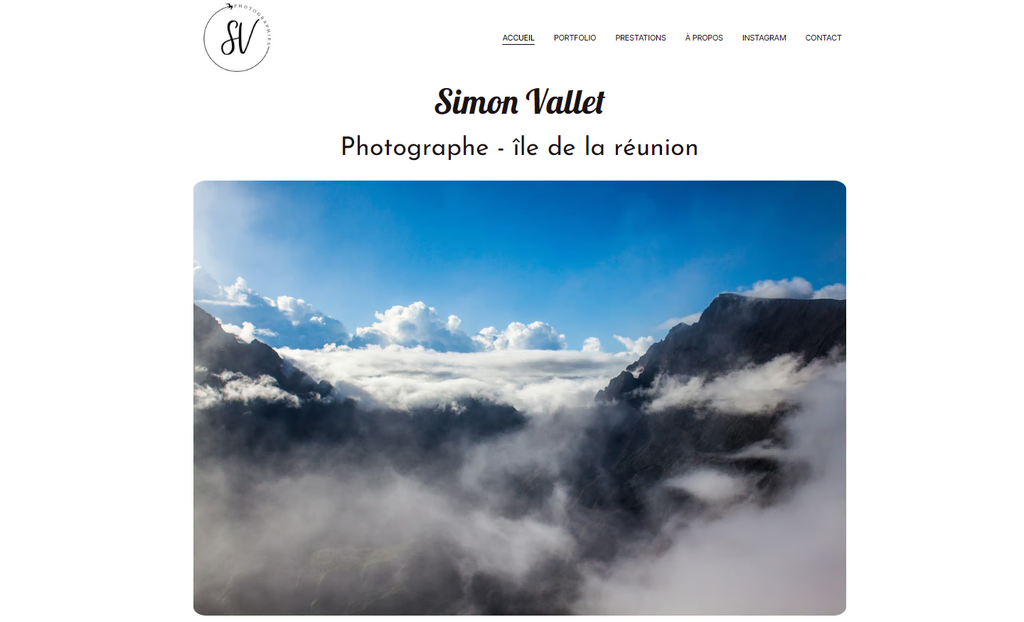 Página de inicio de Simon Vallet Photographe