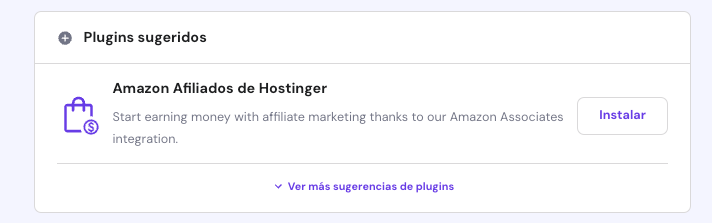 Plugins sugeridos de WordPress en Hostinger