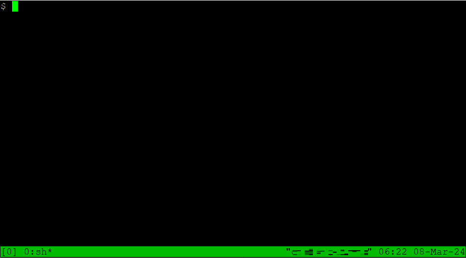 Nueva sesión de tmux