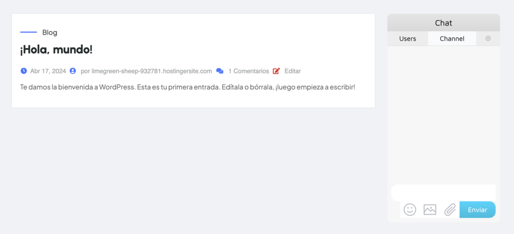 Ejemplo de sala de chat en vivo de WordPress