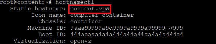 Menú de gestión del VPS de hPanel