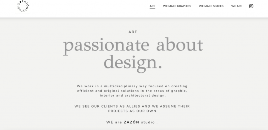 Sitio web de ZAZÓN Studio