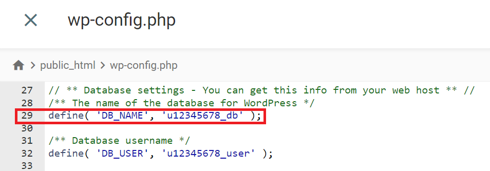 archivo wp-config.php