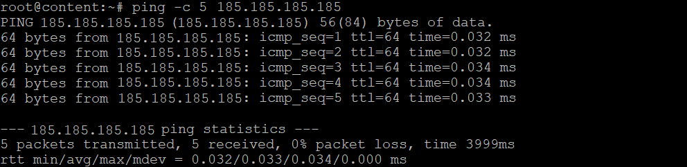 Ejemplo de uso del comando ping de Linux con -c