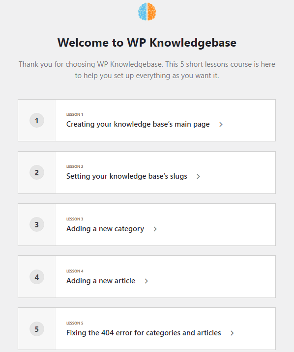Guía de inicio de WP Knowledgebase